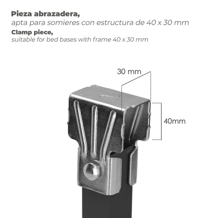 WOLFPACK LINEA PROFESIONAL Jeu de 4 pieds de sommier rectangulaire 40X30/25 WOLFPACK LINEA PROFESIONAL Jeu de 4 pieds de sommier rectangulaire 40X30/25