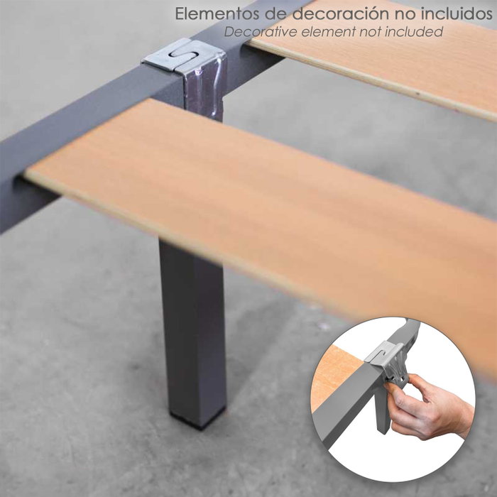 WOLFPACK LINEA PROFESIONAL Jeu de 4 pieds de sommier rectangulaire 40X30/25 WOLFPACK LINEA PROFESIONAL Jeu de 4 pieds de sommier rectangulaire 40X30/25