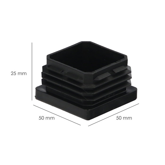 WOLFPACK LINEA PROFESIONAL Embouts de protection intérieurs carrés 50x50 mm, Noir, 100 unités