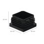 WOLFPACK LINEA PROFESIONAL Embouts de protection intérieurs carrés 50x50 mm, Noir, 100 unités