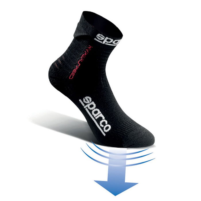 Sparco Chaussettes Hyperspeed Noires T 44-45 S01290NR4445 Chauffettes Cordura Renforcé Simulation