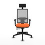 Piqueras y Crespo Chaise de Bureau Horna Orange et Grise avec Appui-tête