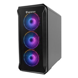 Genesis Boîtier PC Irid 503 ARGB Mini Tower Noir, 4 Ventilateurs 120mm ARGB, Vitre Trempée