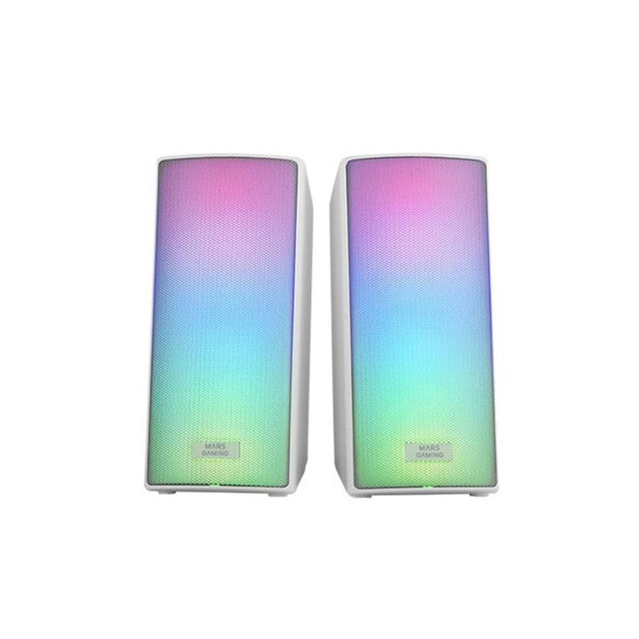 Mars Gaming MSRGB2 Enceintes Bluetooth 5.3 15W RGB Full Mesh Blanc Mars Gaming MSRGB2 Enceintes Bluetooth 5.3 15W RGB Full Mesh Blanc