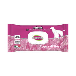 Lingettes humides pour animaux domestiques Inodorina REFRESH Roses