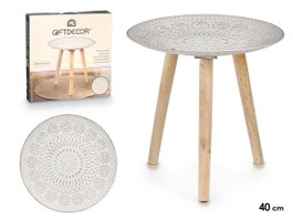 GIFTDECOR Mesa Madera Decoración Mandala 40cm