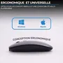 Souris sans fil Bluestork M-WL-OFF105 Silencieuse - Bluetooth 5.0 / dongle USB 2.4 GHz, ultra-plate, gris et noir
