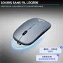 Souris sans fil Bluestork M-WL-OFF105 Silencieuse - Bluetooth 5.0 / dongle USB 2.4 GHz, ultra-plate, gris et noir