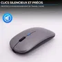 Souris sans fil Bluestork M-WL-OFF105 Silencieuse - Bluetooth 5.0 / dongle USB 2.4 GHz, ultra-plate, gris et noir