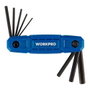 Workpro Jeu de 8 clés Allen pliables, métrique