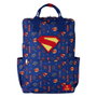 Loungefly Sac à dos nylon taille 43 cm, thème Superman Marvel, bretelles ajustables, détails brillants et brodés