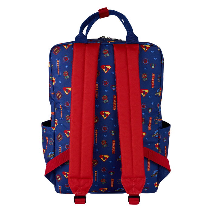 Loungefly Sac à dos nylon taille 43 cm, thème Superman Marvel, bretelles ajustables, détails brillants et brodés Loungefly Sac à dos nylon taille 43 cm, thème Superman Marvel, bretelles ajustables, détails brillants et brodés