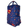 Loungefly Sac à dos nylon taille 43 cm, thème Superman Marvel, bretelles ajustables, détails brillants et brodés