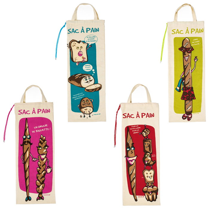 Cook Concept Sac à pain en coton 27x70 cm assorti