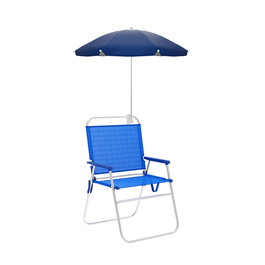 Marbueno 10306AO Parasol pour Chaise Nylon Acier Bleu Foncé 80 cm Plage Piscine