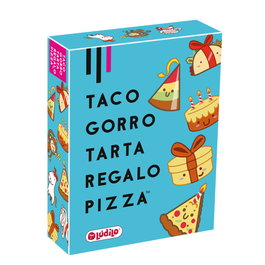 Lúdilo - Jeu de cartes Taco, Gorro, Tarta, Regalo, Pizza (Réf. 803105) - Jeu d'ambiance et de rapidité en espagnol/portugais - À partir de 8 ans