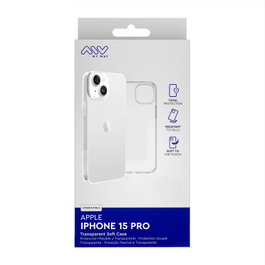 Myway Coque transparente pour Apple iPhone 15 Pro - Protection TPU fine et légère