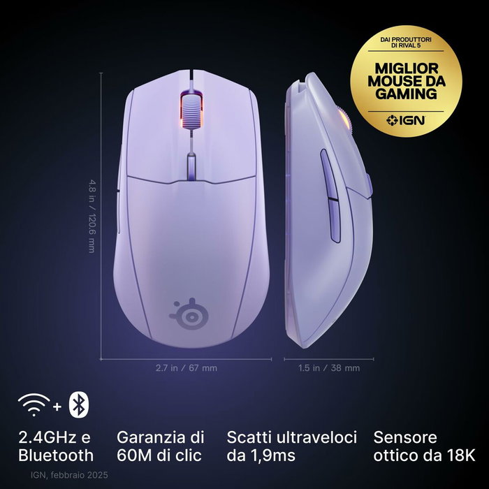 Souris SteelSeries 62525 Lavande