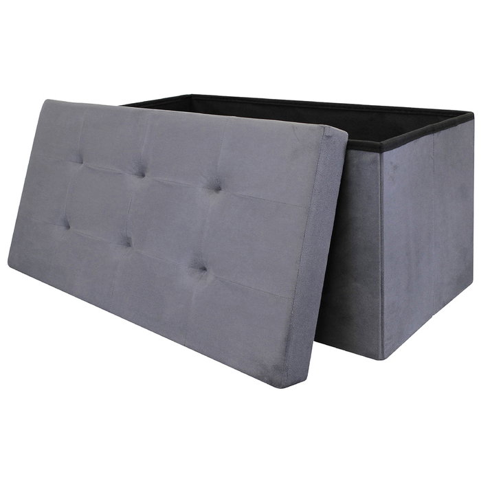 Home Deco Factory Pouf coffre pliable gris foncé Home Deco Factory Pouf coffre pliable gris foncé