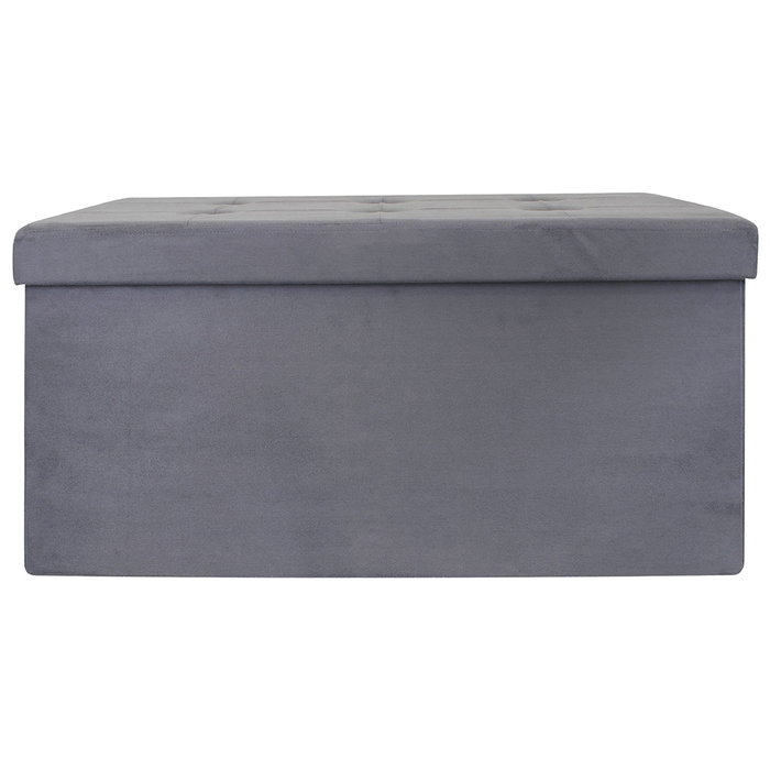 Home Deco Factory Pouf coffre pliable gris foncé Home Deco Factory Pouf coffre pliable gris foncé