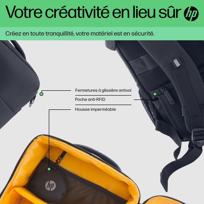 HP Sac à dos HP Creator pour ordinateur portable 16,1 pouces, Yellow; Navy