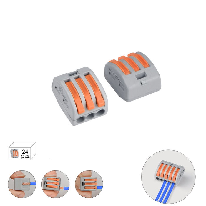 WOLFPACK LINEA PROFESIONAL Lot de 24 réglettes de connexion rapide 3 pôles 32A WOLFPACK LINEA PROFESIONAL Lot de 24 réglettes de connexion rapide 3 pôles 32A