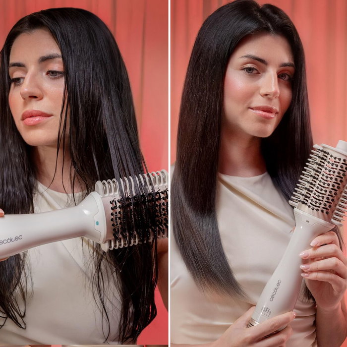 Brosse sèche-cheveux ionique Cecotec Air DryBold 1200W, 3 temp., volume, blanc Brosse sèche-cheveux ionique Cecotec Air DryBold 1200W, 3 temp., volume, blanc