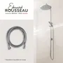 Edouard Rousseau Flexible de douche inox chromé 1.75 m avec écrou métal anti-torsion et sertis de sécurité pour économie d'eau