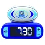 Lexibook - Réveil digital design ballon de rugby 3D avec veilleuse lumineuse, effets sonores rugby, écran LCD rétroéclairé, snooze, fonctionne avec piles AA