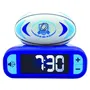Lexibook - Réveil digital design ballon de rugby 3D avec veilleuse lumineuse, effets sonores rugby, écran LCD rétroéclairé, snooze, fonctionne avec piles AA