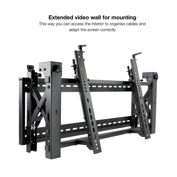 TooQ Support Mural VESA pour TV 45-70 Pouces Noir 70kg 200x200 à 800x400 mm Inclinable Orientable