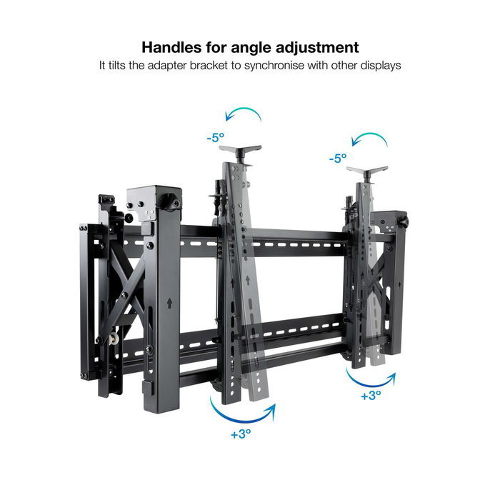 TooQ Support Mural VESA pour TV 45-70 Pouces Noir 70kg 200x200 à 800x400 mm Inclinable Orientable