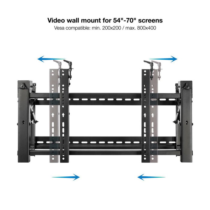 TooQ Support Mural VESA pour TV 45-70 Pouces Noir 70kg 200x200 à 800x400 mm Inclinable Orientable