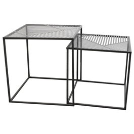 Home Deco Factory Ensemble de 2 Tables Gigognes Riga en Métal
