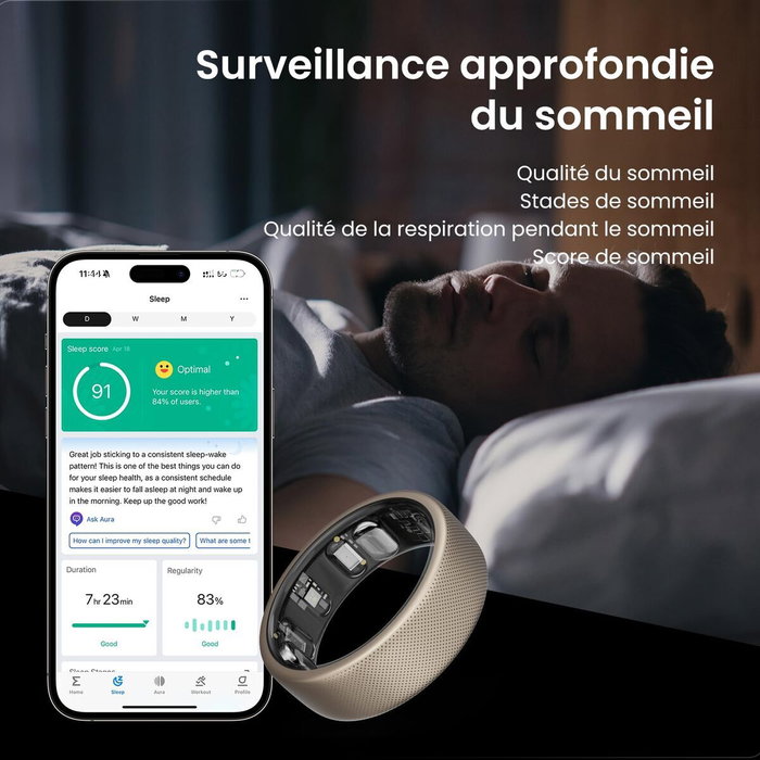 Bracelet d'activités Amazfit HELIO RING SIZE 12 TIT W2321TY2N Titane
