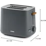 Domo Grille-pain Electrique 1000 W, 2 fentes, Noir DO965T - 6 niveaux de cuisson, décongélation, arrêt, centrage automatique