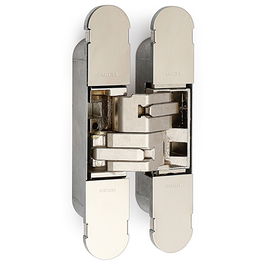 CEAM Bisagra Invisible 1130 134X24 Nickel Réglable 3D 40Kg/2Bis. 60Kg/3Bis. Fer et Zamak
