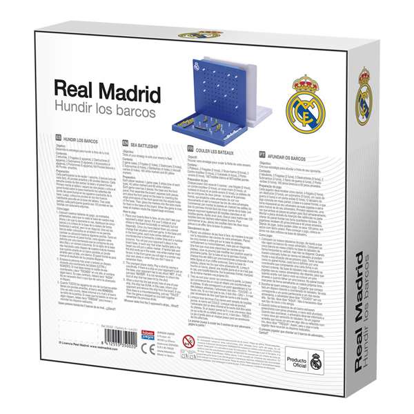 Falomir - Juego hundir los barcos real madrid. - Jeu de société Bataille navale thème Real Madrid - Version espagnole Falomir - Juego hundir los barcos real madrid. - Jeu de société Bataille navale thème Real Madrid - Version espagnole