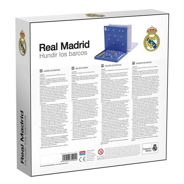 Falomir - Juego hundir los barcos real madrid. - Jeu de société Bataille navale thème Real Madrid - Version espagnole Falomir - Juego hundir los barcos real madrid. - Jeu de société Bataille navale thème Real Madrid - Version espagnole