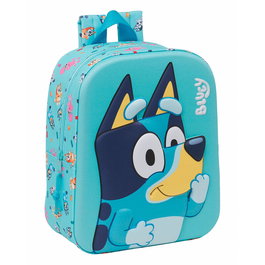 SAFTA Sac à dos Bluey 3D pour enfant 27 cm (22x10x27 cm) avec compartiment principal zippé et anse