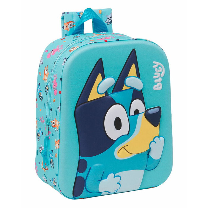 SAFTA Sac à dos Bluey 3D pour enfant 27 cm (22x10x27 cm) avec compartiment principal zippé et anse