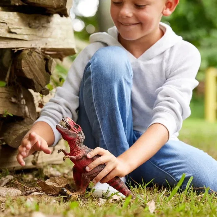 Schleich Figurine Dinosaure Tyrannosaurus Rex Rouge 72068 avec Mâchoires Mobiles - Jouet Réaliste à Partir de 4 Ans