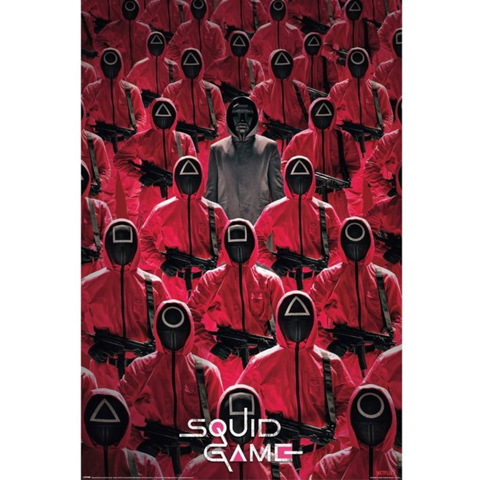 Poster Squid Game Le Jeu du Calamar - Les Membres de l'Organisation, 91 x 61 cm, Papier Satiné Brillant Poster Squid Game Le Jeu du Calamar - Les Membres de l'Organisation, 91 x 61 cm, Papier Satiné Brillant