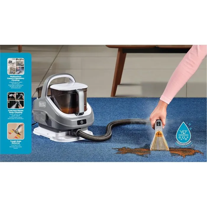 Black + Decker BHSC1350CHS-QS Shampouineuse multi-surfaces 3 en 1
