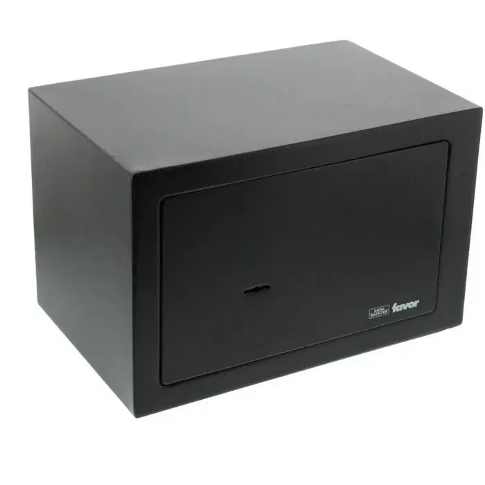 BURG WACHTER Favor S3 K - Coffre-fort de sécurité noir - Serrure à double panneton, 12.4 L - Dimensions 200 x 310 x 200 mm (L x H x P)