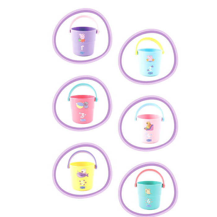 DEQUBE Jeux de Bains Cubes à Empiler Peppa Pig Apprentissage Chiffres Couleurs 6 Pièces