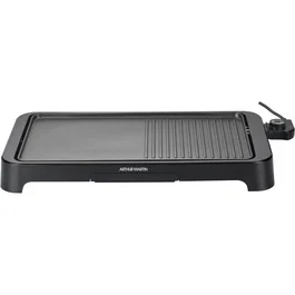 Arthur Martin - Plancha électrique AMPL204 - 2000 W - Double zone - Plaque anti-adhésive et amovible - Thermostat réglable - Noir