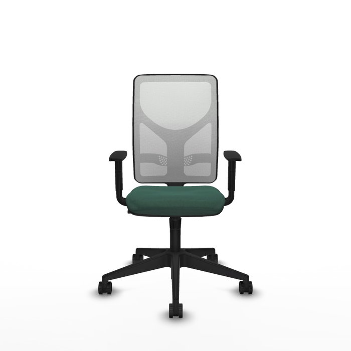 Chaise Motilla Synchro 3 positions tissu Vert foncé Maille Blanc Base pyramidale noire Accoudoir 1D Sans appui-tête Roulettes 65mm nylon Chaise Motilla Synchro 3 positions tissu Vert foncé Maille Blanc Base pyramidale noire Accoudoir 1D Sans appui-tête Roulettes 65mm nylon