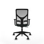 Chaise Motilla Synchro 3 positions tissu Vert foncé Maille Blanc Base pyramidale noire Accoudoir 1D Sans appui-tête Roulettes 65mm nylon