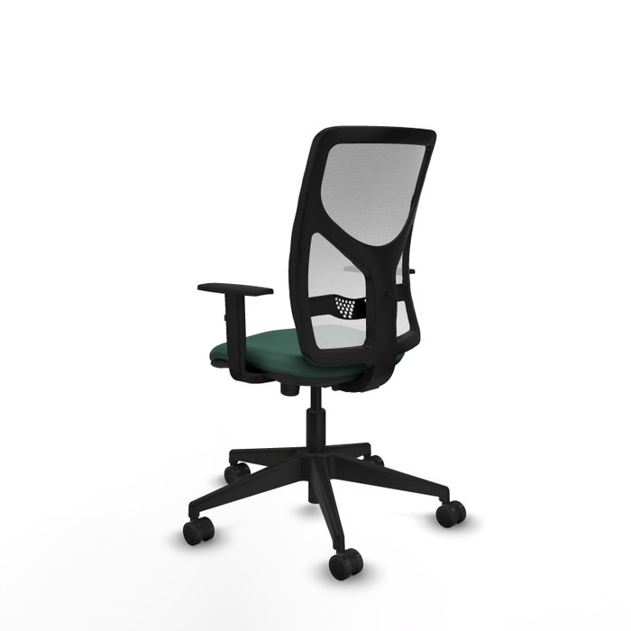 Chaise Motilla Synchro 3 positions tissu Vert foncé Maille Blanc Base pyramidale noire Accoudoir 1D Sans appui-tête Roulettes 65mm nylon Chaise Motilla Synchro 3 positions tissu Vert foncé Maille Blanc Base pyramidale noire Accoudoir 1D Sans appui-tête Roulettes 65mm nylon